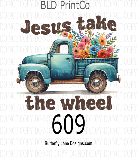 D609 Jesus take the wheel - Country Floral truck