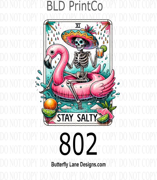 D802 Stay Salty Skelly in a float Tarot