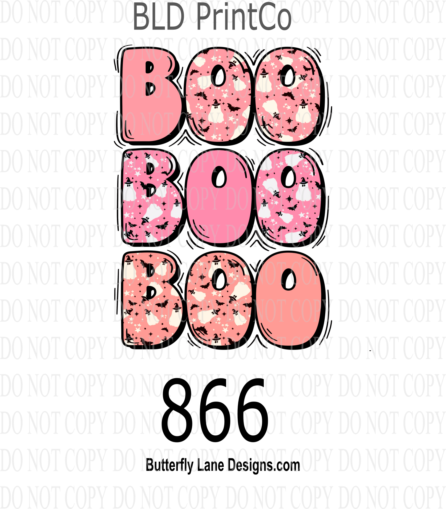 Boo Boo Lane D866 BOO BOO BOOO – Butterfly Lane Designs