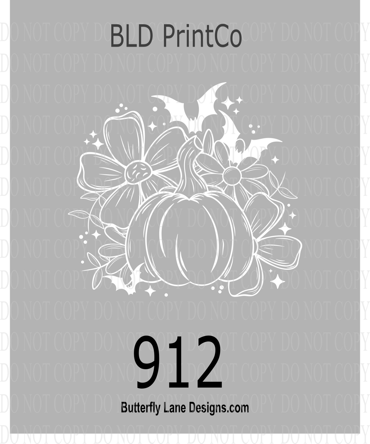 D912 Pumpkin Florals - Outlined