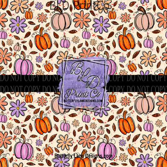 Fall Pumpkins-Florals PV 812  Patterned Vinyl