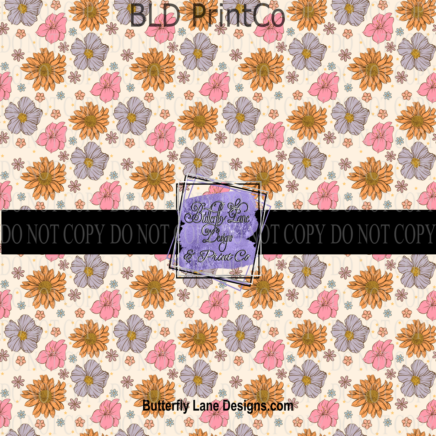 Floral Groovy Print PV 689  Patterned Vinyl