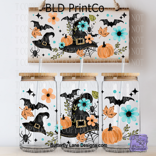 Floral Witch Hat | Pumpkins, Bats & Spooky Flowers | L1084