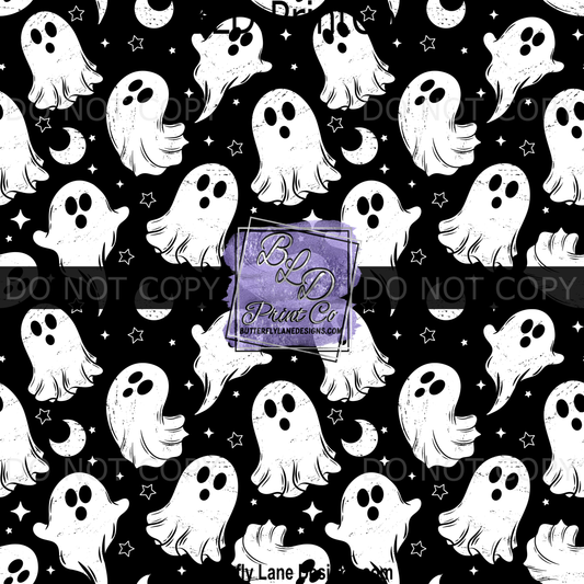 Ghosties Seamless| Spooky Halloween White Ghosts | Ghosties PV 2424