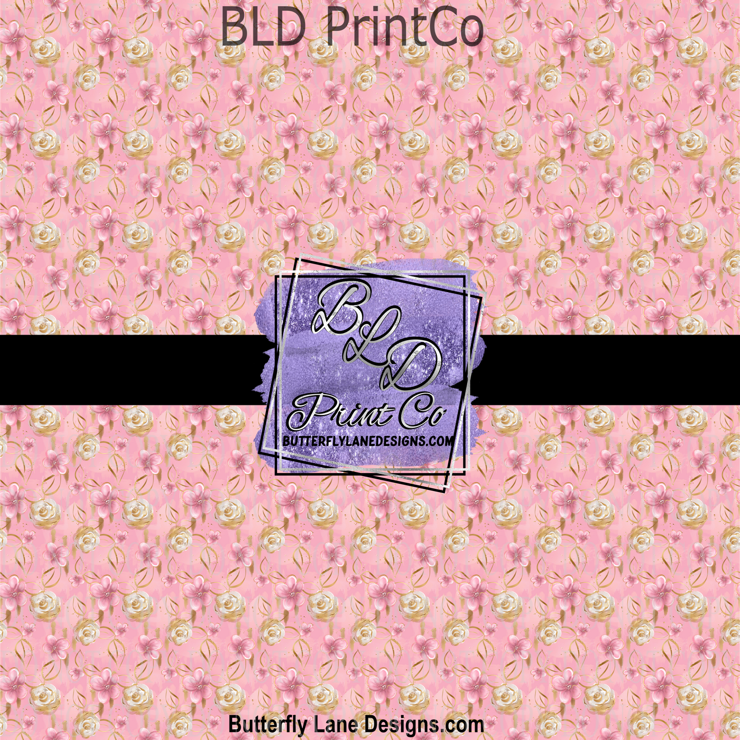 Gold & Pink florals- PV 744 Patterned Vinyl