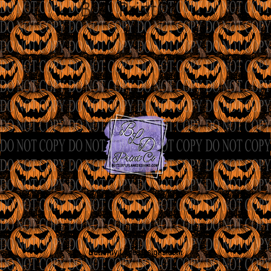 Halloween Scary Jack O' lantern Dark Version PV693 Patterned Vinyl