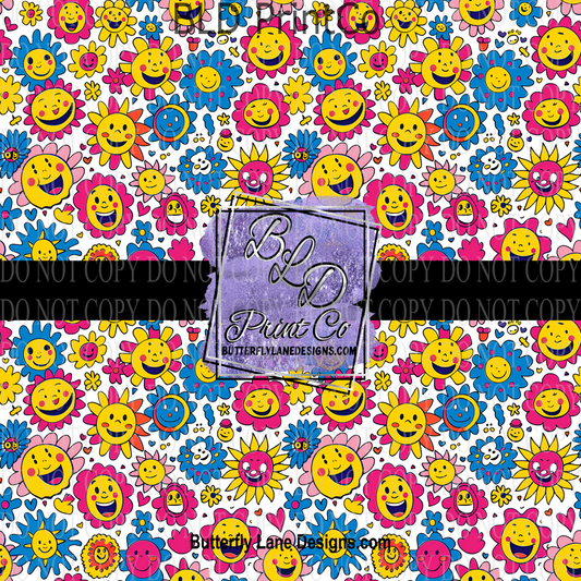 Hippie Hippie Smiles PV 1110 ::  Patterned Vinyl (Copy)