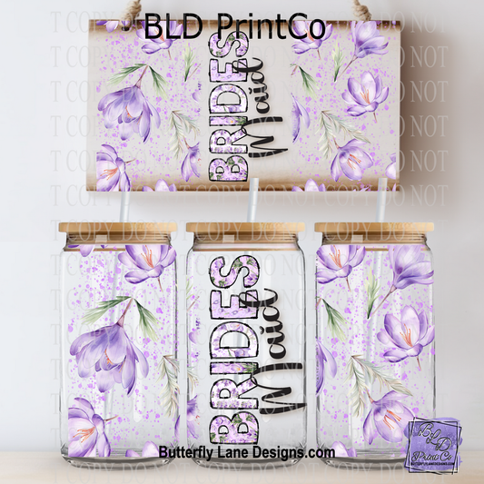 Floral Bridesmaid | Purple Crocus Wedding Party Wrap | L1000