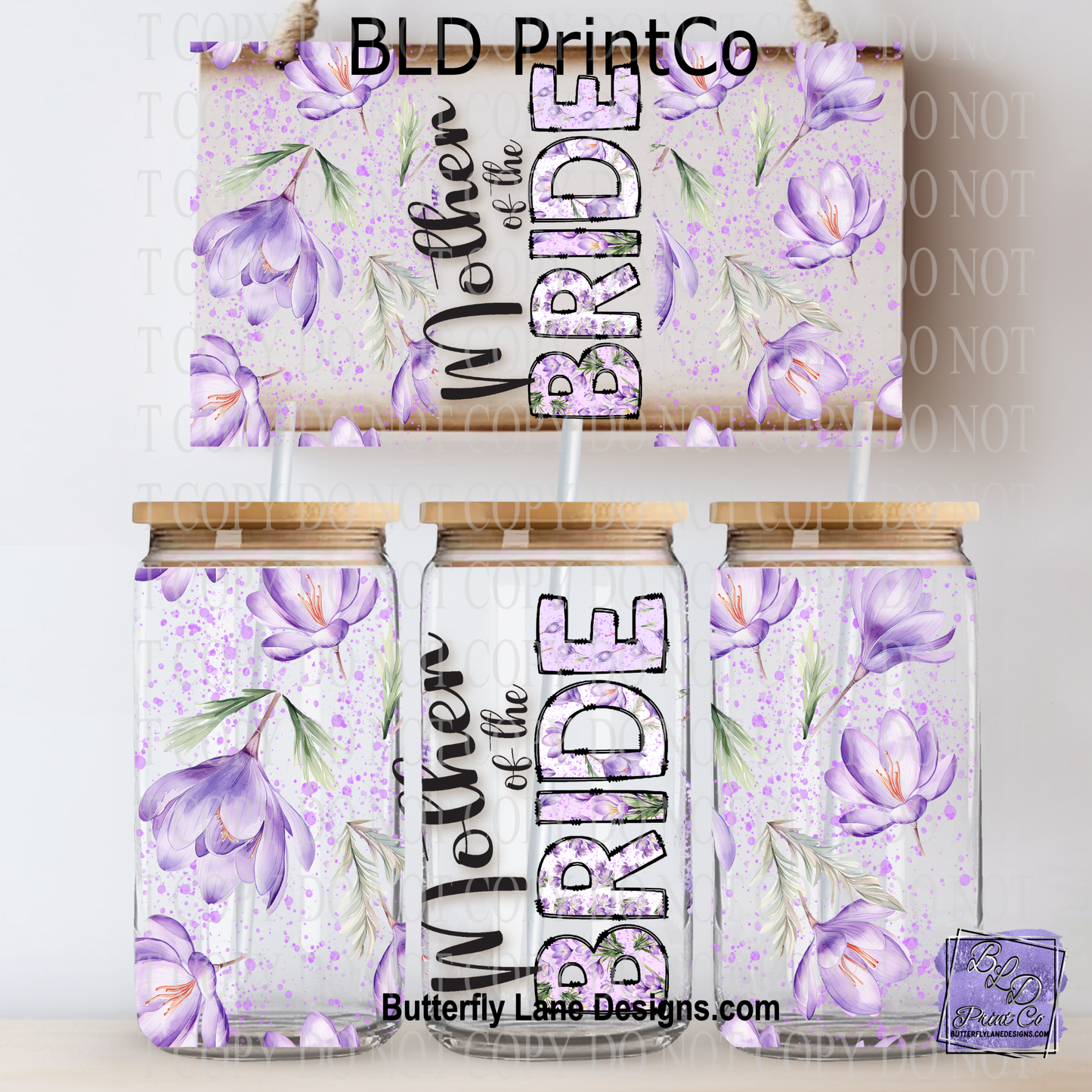 Floral Mother of the Bride | Purple Crocus Wedding Party Wrap | L1002