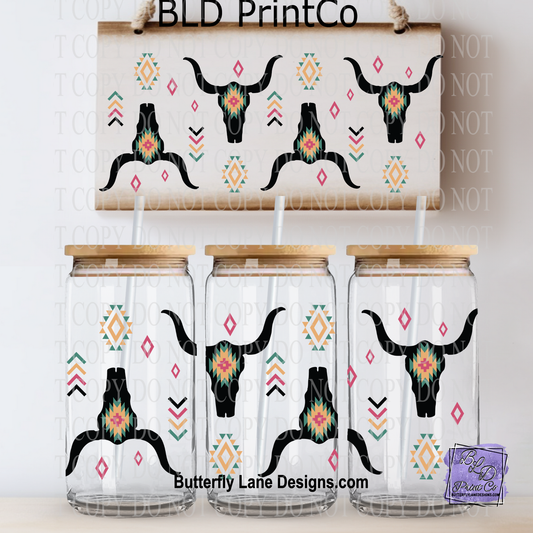 Western Boho Longhorn | Southwestern Skull & Geometric Wrap | L1006