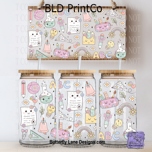 Pastel School Doodles | Kawaii Teacher & Classroom Wrap | L1008