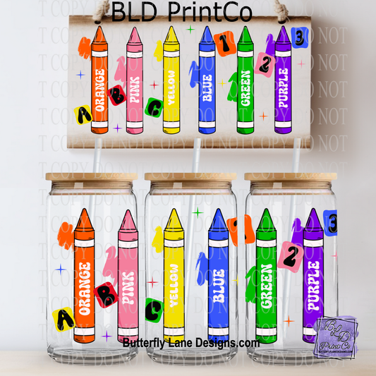 Crayon Color Learning | ABCs & 123s Colorful Design | L1067