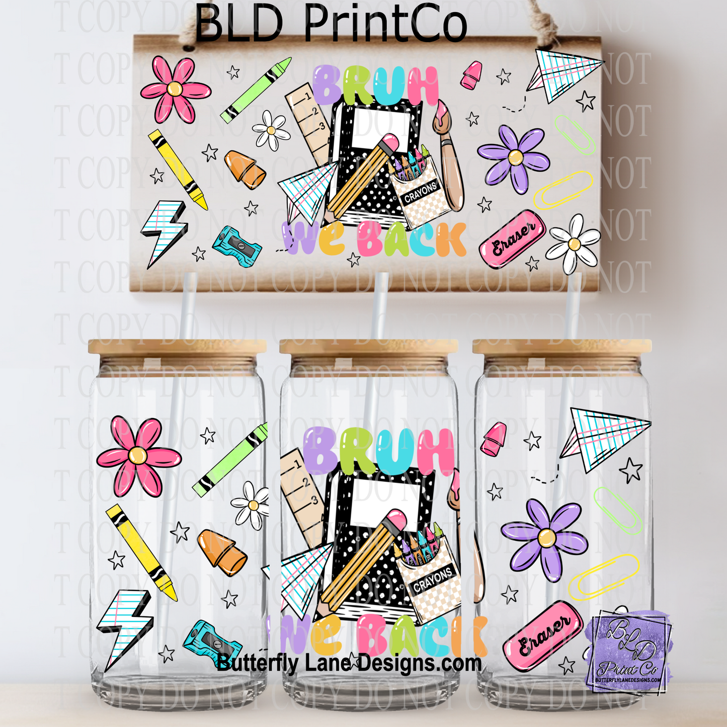Bruh We Back School Theme | Notebook & Crayons | L1077