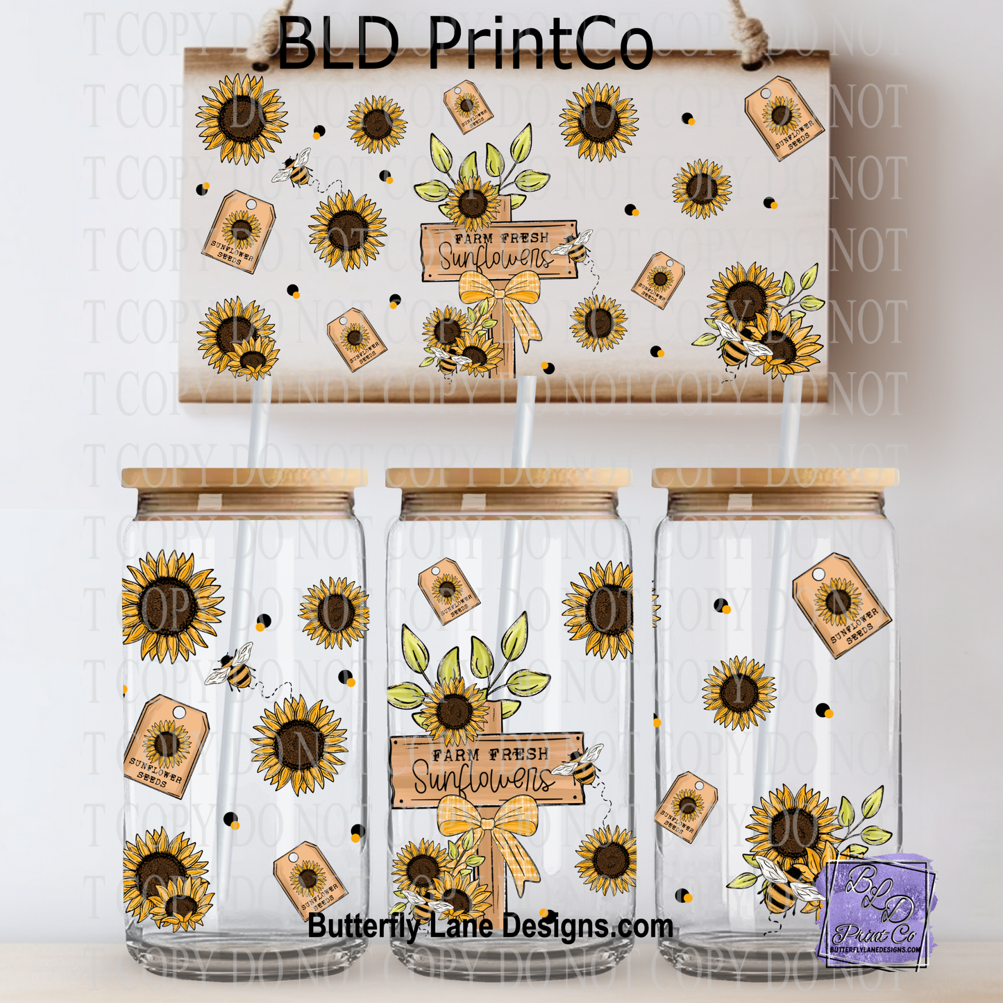 Farm Fresh Sunflowers | Vintage Seed Packets & Bumble Bees | L1097