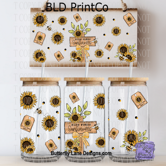 Farm Fresh Sunflowers | Vintage Seed Packets & Bumble Bees | L1097