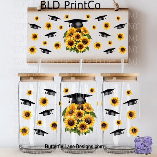 L400 Grad Cap-Sunflowers