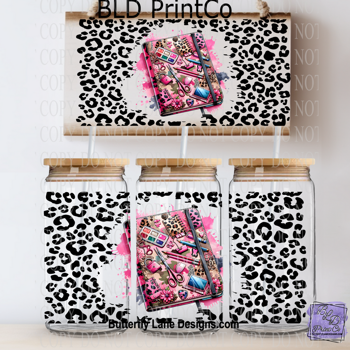 L434 School-Junk Journal-Cheetah prinit – Butterfly Lane Designs