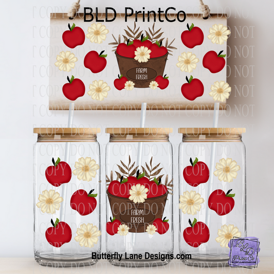 L618 Farm Fresh Apples- UV DTF Libbey wrap