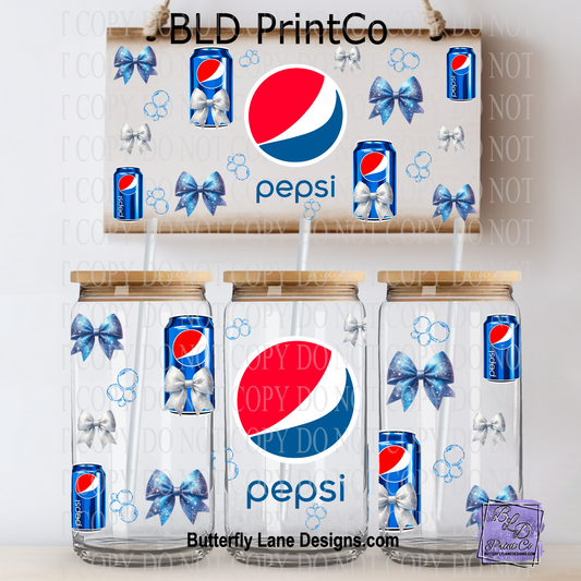 L627 Soda & Bows  Pep -UV DTF Libbey wrap