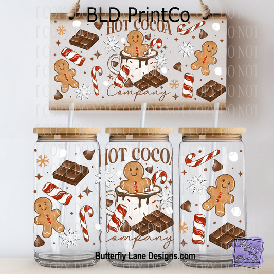 L691 Hot Cocoa Company Brown Words