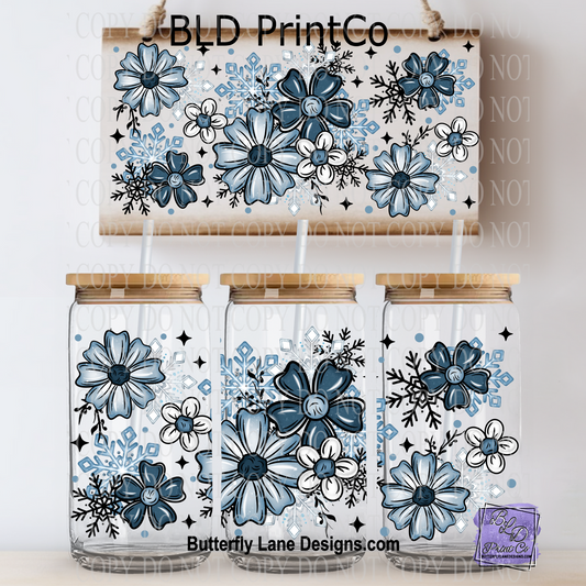 L728 Winter Blue Florals
