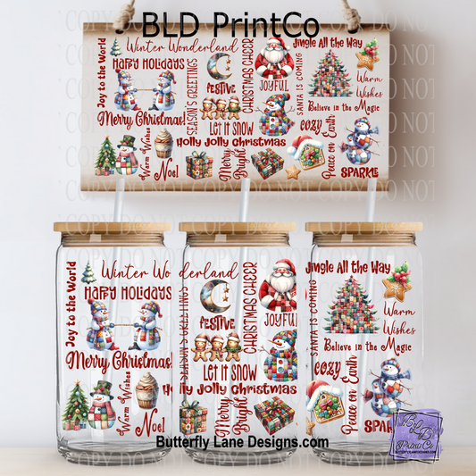 L737 Christmas Collage-subway tile style-Red