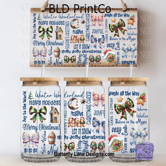 L738 Christmas Collage-subway tile style-Blue