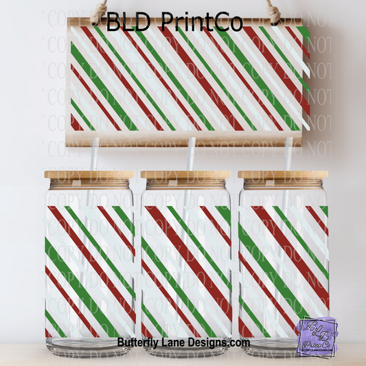 L745 Candy Cane stripes-green