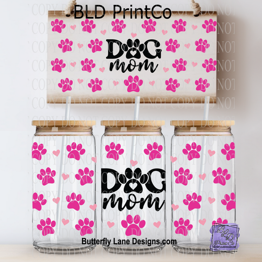L775 Dog Mama pink hearts and paws