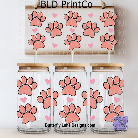 L777 Paw prints and hearts