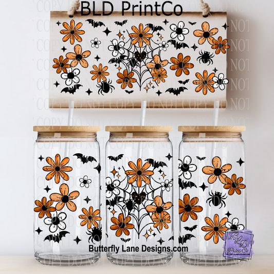 L779 Spooky Florals with spiders and bats