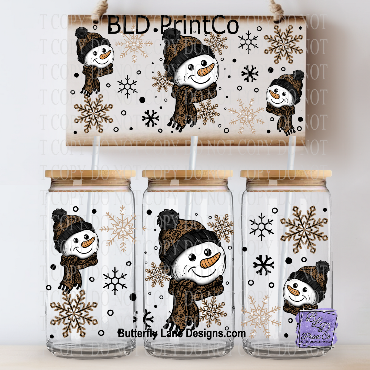 L807 Leopard print Snowman