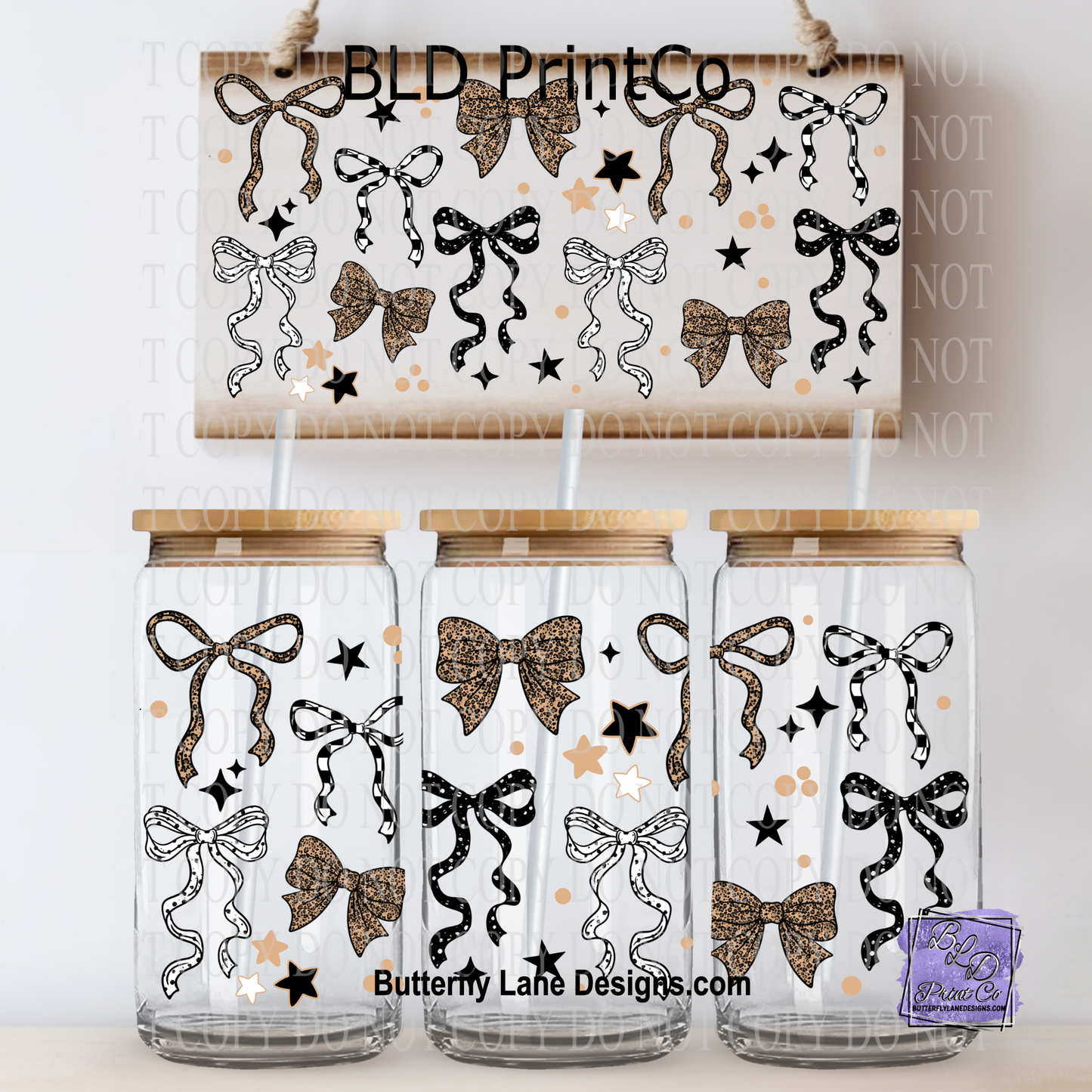 L841 Cheetah print bows