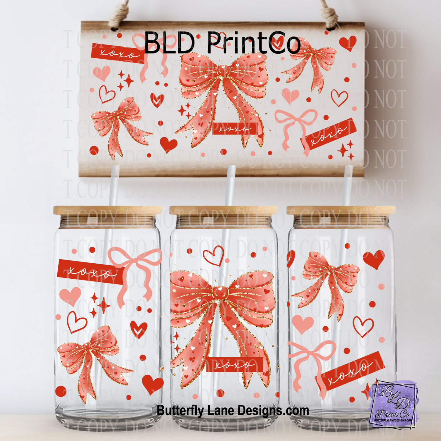 L880 XoXo glitter bow