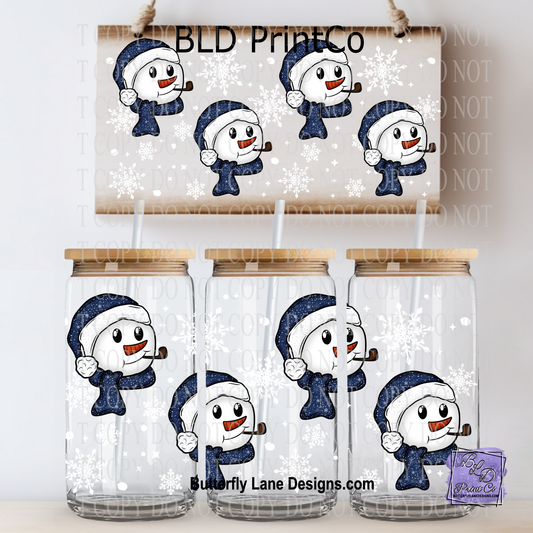 L886 Blue Snowmen & Snowflakes