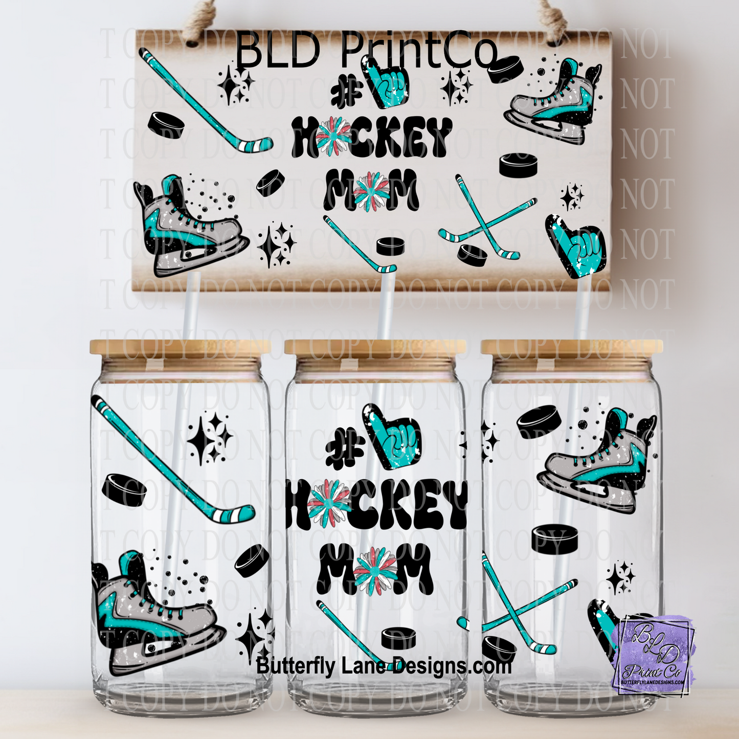 L910 Hockey mom with flowers