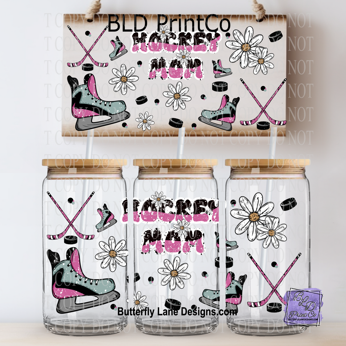 L916 Hockey mom Pink-with dots