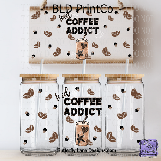Iced Coffee Addict | Glitter Coffee Beans | L959