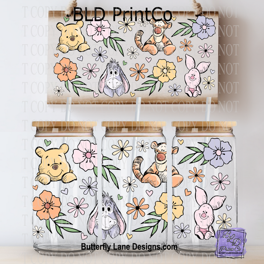 Beary Friends Floral | Sketch Characters & Pastel Blooms | L964