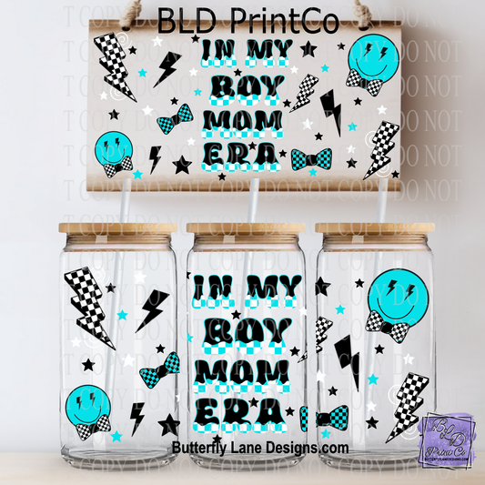 Retro Boy Mom Era | Checkered Lightning Bolts & Smiley Faces | L970