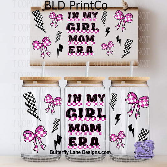 Retro Girl Mom Era | Pink Checkered Bows & Lightning Bolts | L971