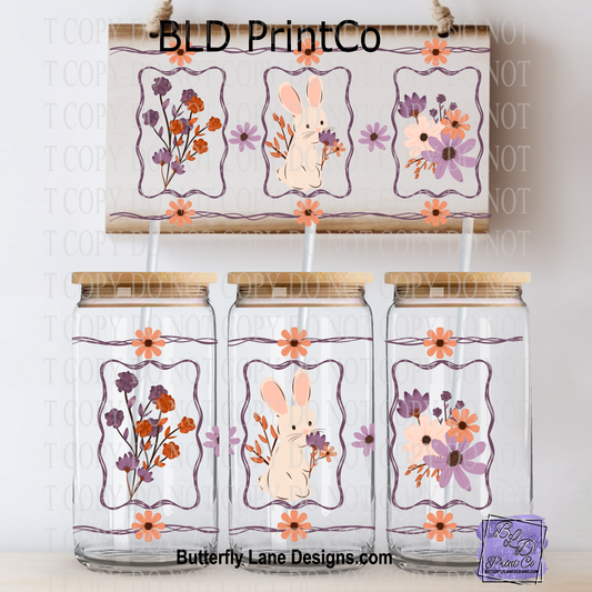 Spring Bunny Floral | Retro Wildflower Rabbit Garden Frames | L974