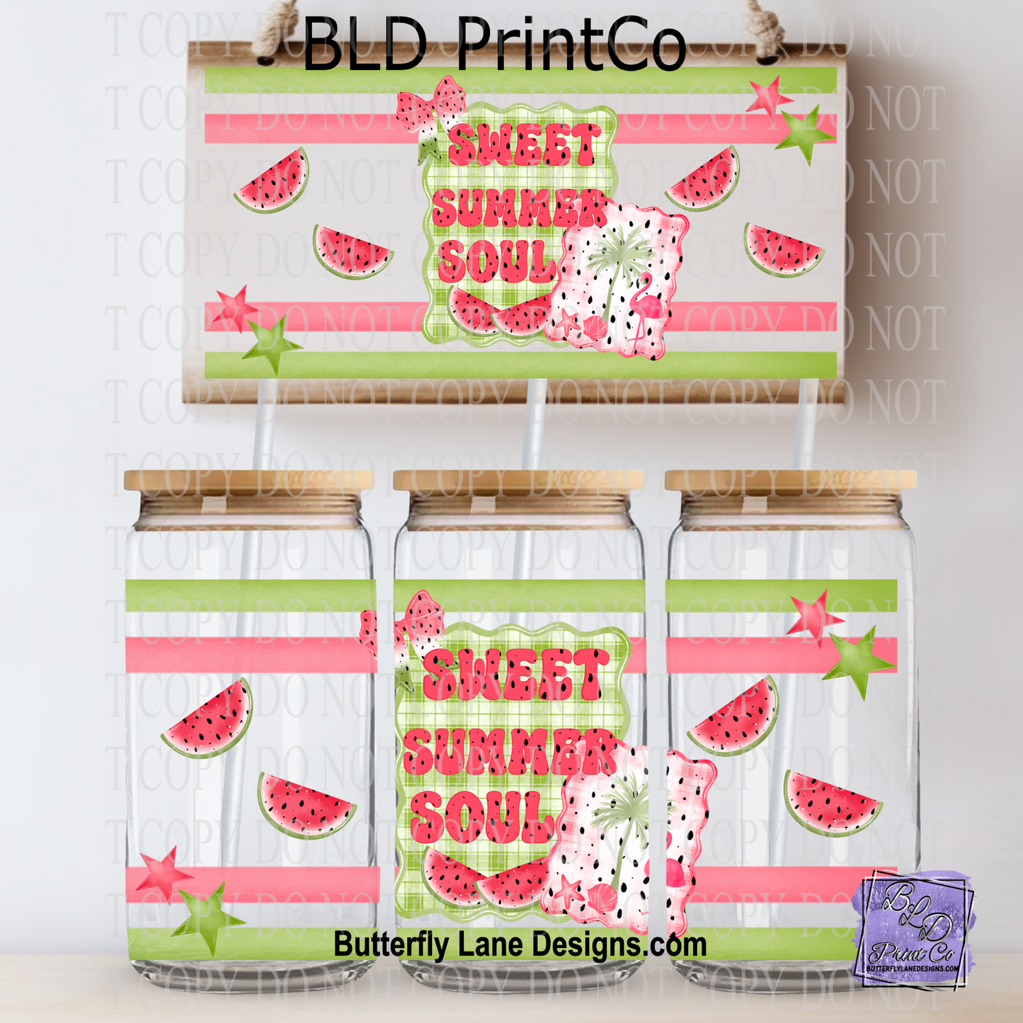 Sweet Summer Soul | Watermelon Fruit Slices Pink and Green Pattern | L980