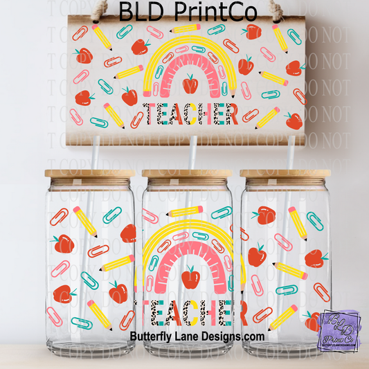 Teacher Rainbow | Pencil & Apple Aesthetic | L994