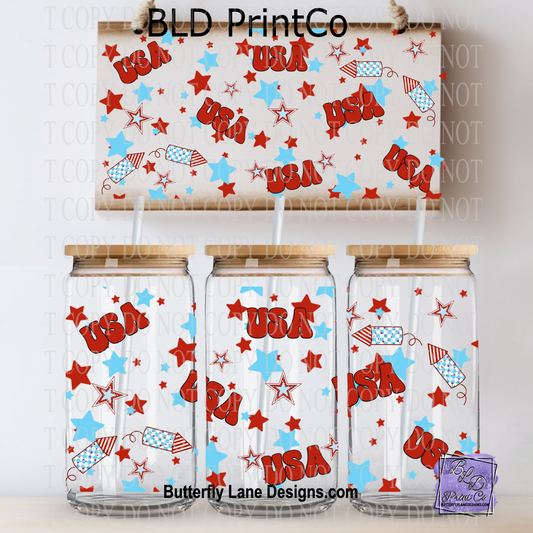 Patriotic Stars & Stripes | Red Blue Americana Pattern | L998
