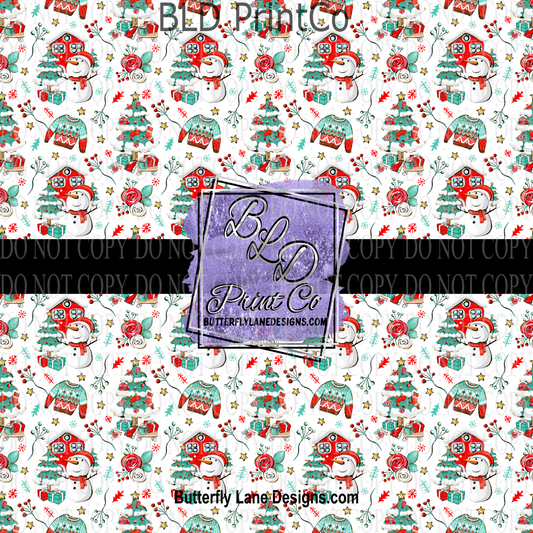 Let's Get Festive- Snowman & Sweaters  -PV 747 M   Patterned Vinyl
