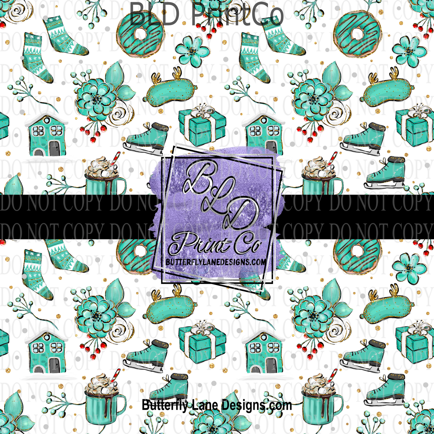 Let's Get Festive- Teal Elements  -PV 749 M   Patterned Vinyl