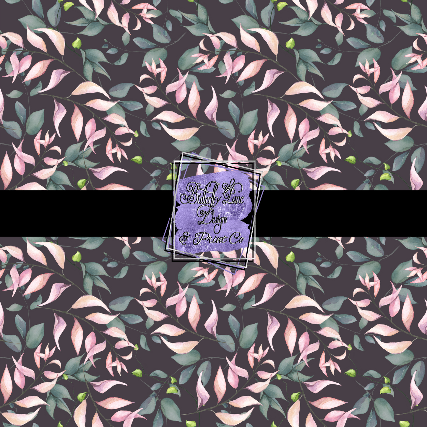 Light colored Spring leaves -Dark background PV 537- Patterned Vinyl