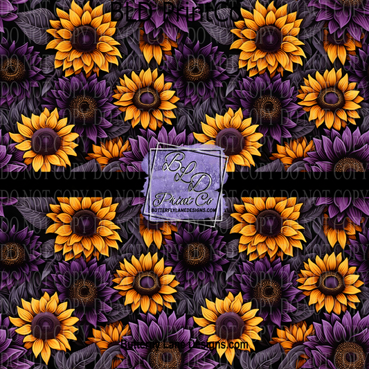 Midnight Summer sunflowers  PV 1067  - Pattern Vinyl