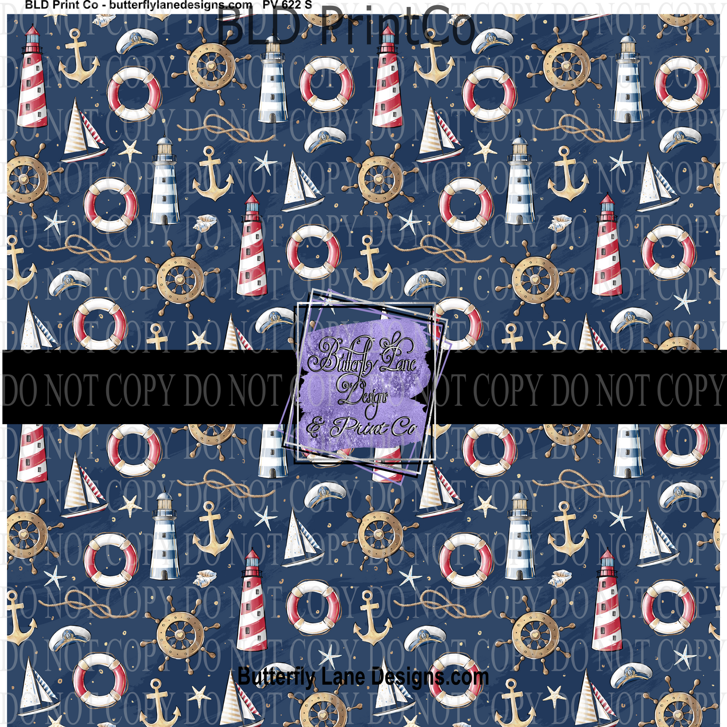 Nautical Seas 3    PV622 -  Patterned Vinyl